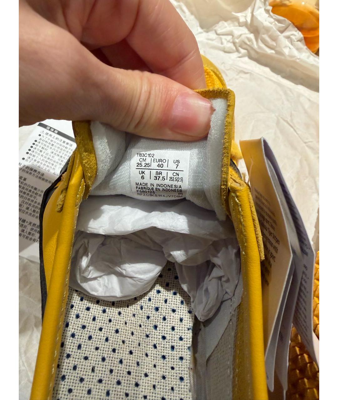 ONITSUKA TIGER Желтые кожаные кеды, фото 4