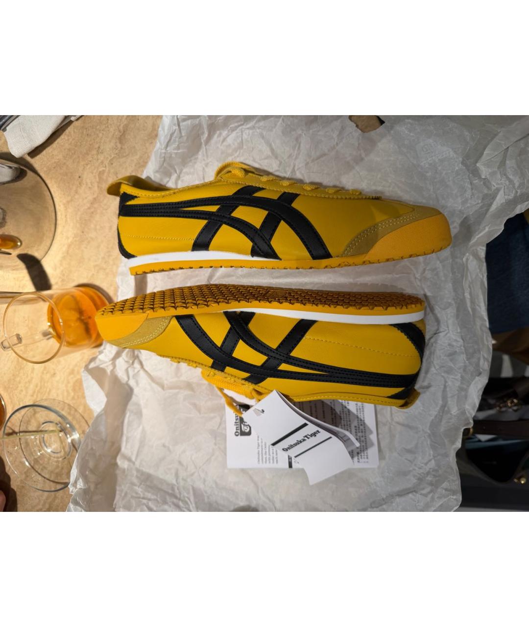 ONITSUKA TIGER Желтые кожаные кеды, фото 5