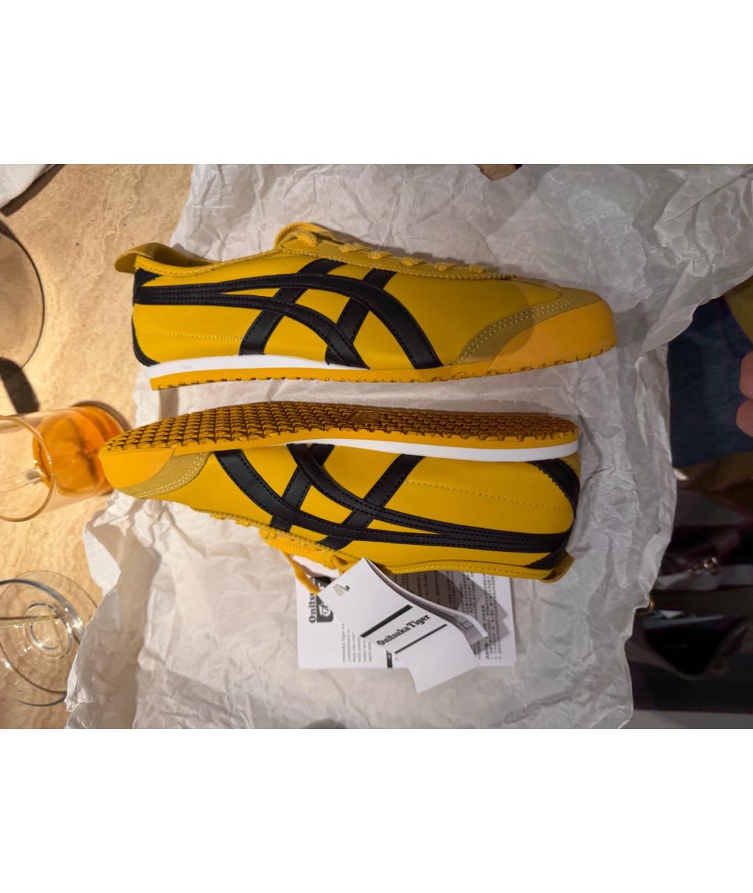 ONITSUKA TIGER Желтые кожаные кеды, фото 3