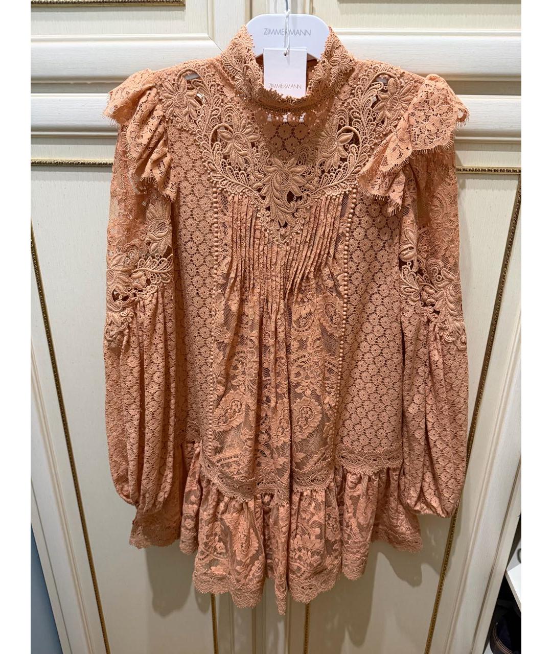 ZIMMERMANN Коралловое хлопко-эластановое коктейльное платье, фото 9