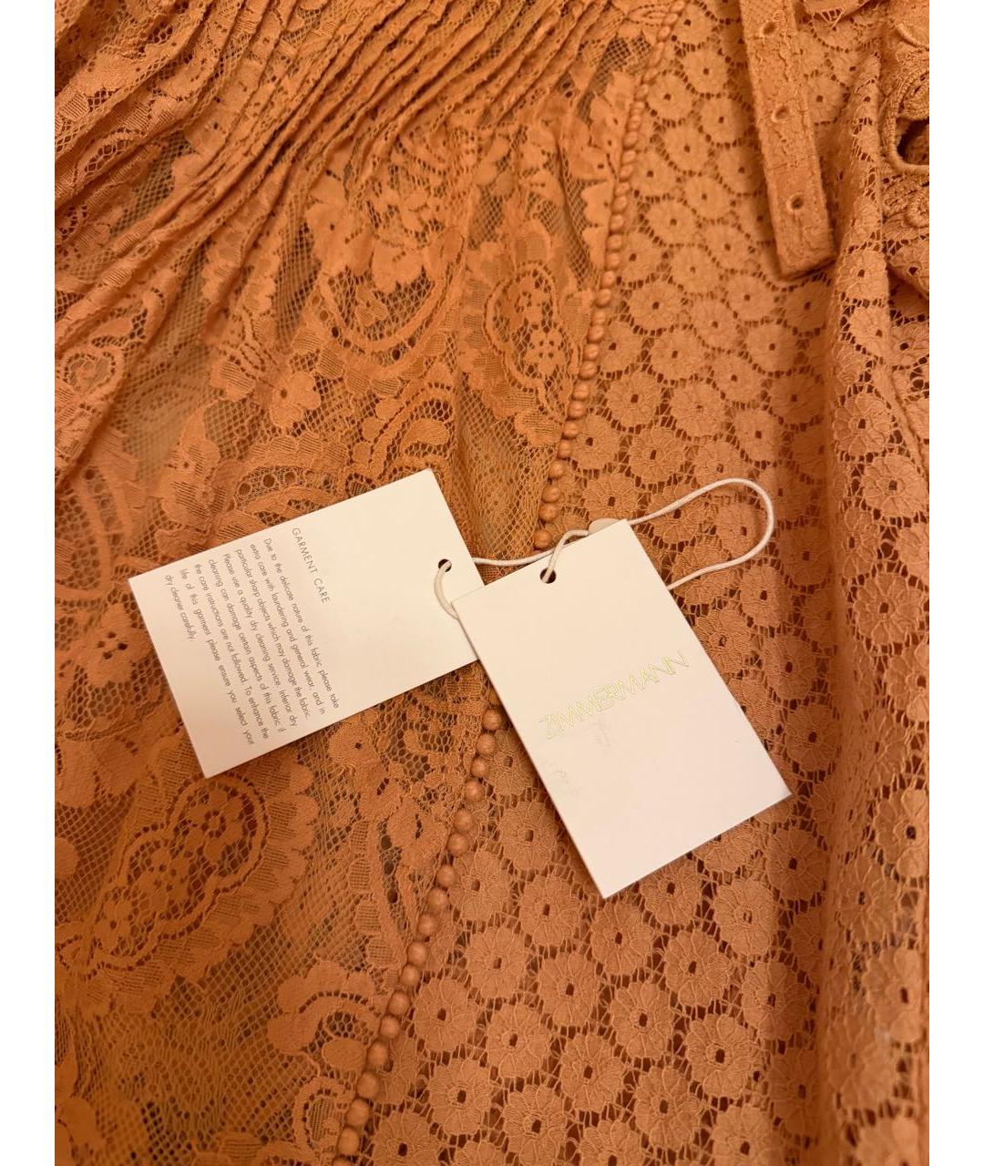 ZIMMERMANN Коралловое хлопко-эластановое коктейльное платье, фото 6