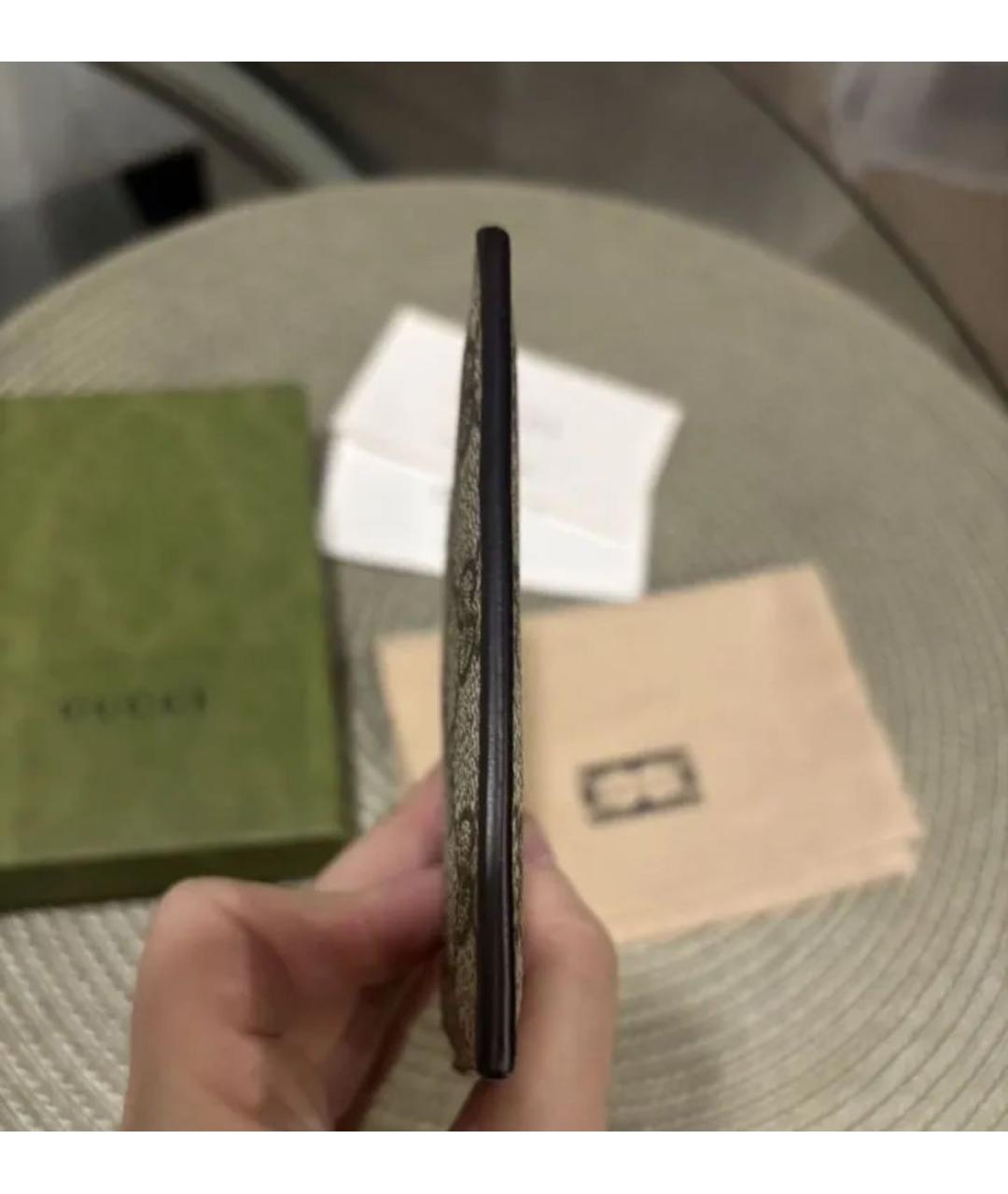 GUCCI Бежевый кожаный кардхолдер, фото 5