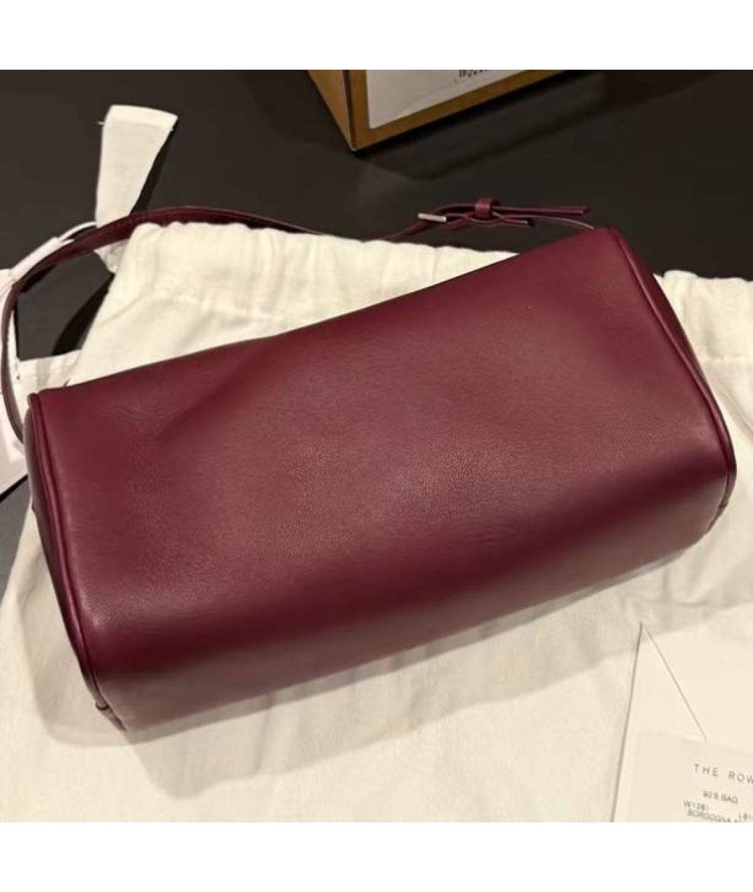 THE ROW Бордовая кожаная сумка с короткими ручками, фото 7