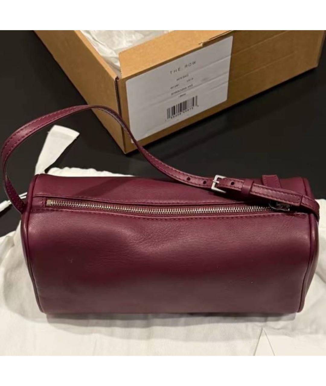 THE ROW Бордовая кожаная сумка с короткими ручками, фото 8