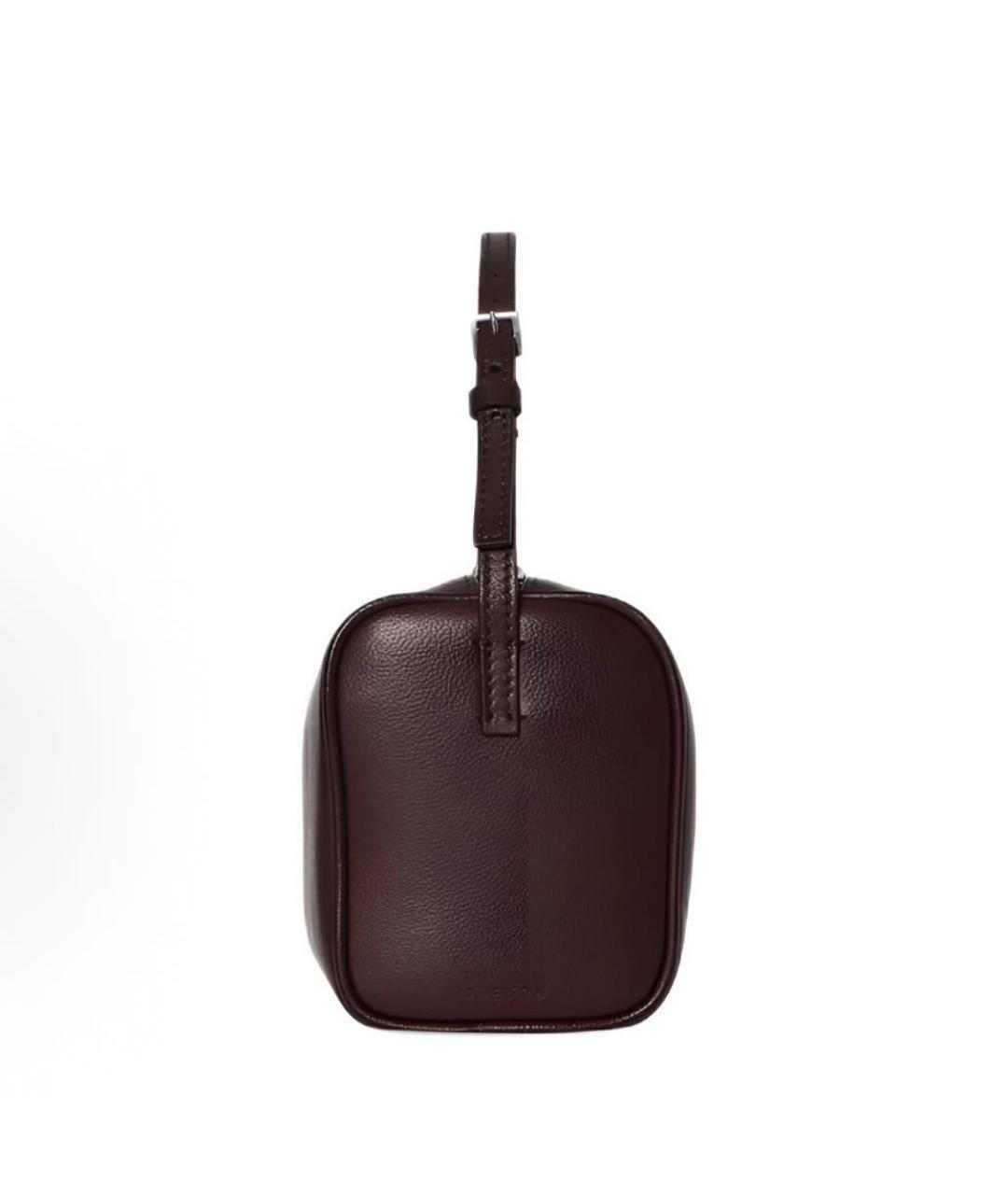 THE ROW Бордовая кожаная сумка с короткими ручками, фото 3