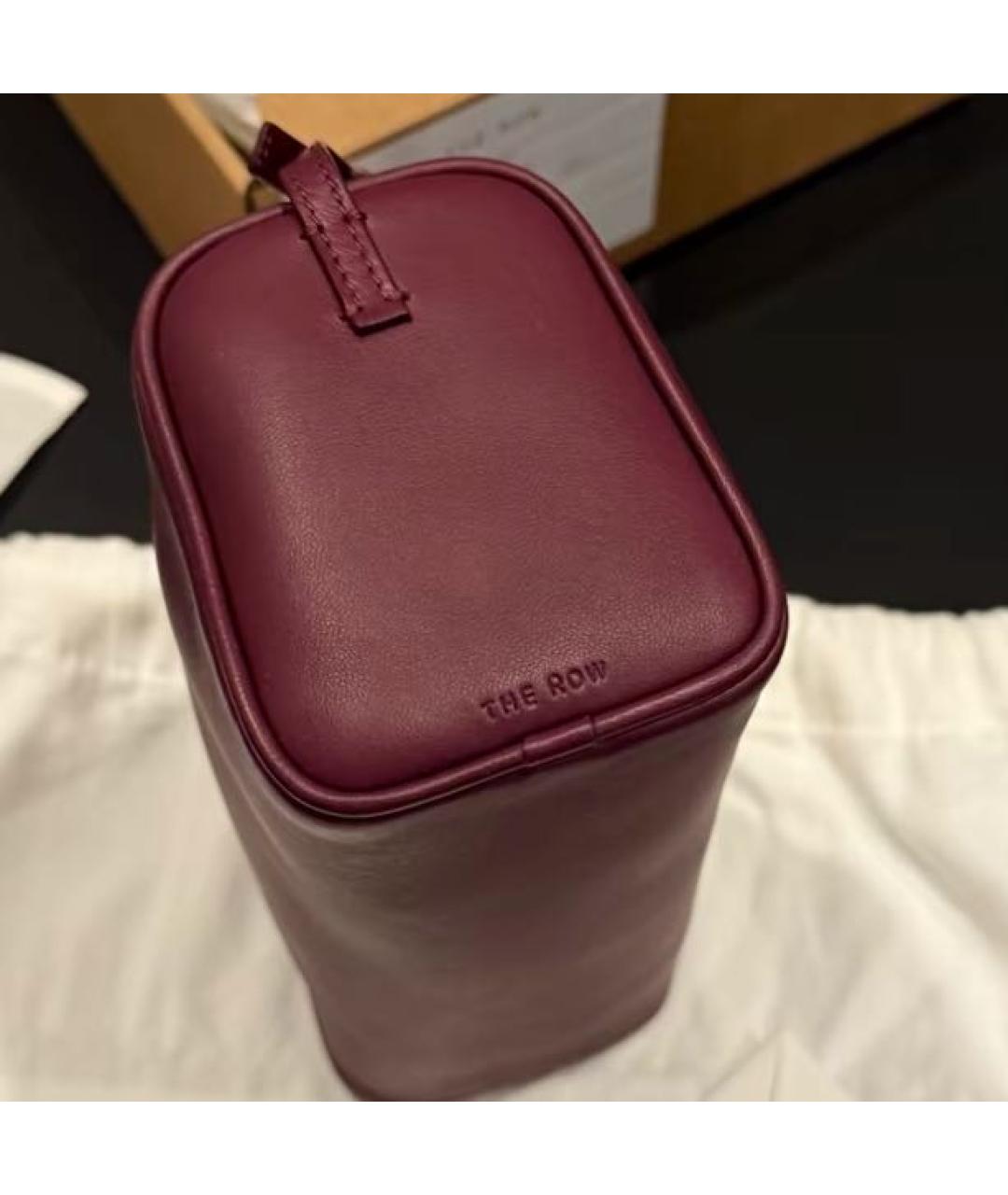 THE ROW Бордовая кожаная сумка с короткими ручками, фото 6