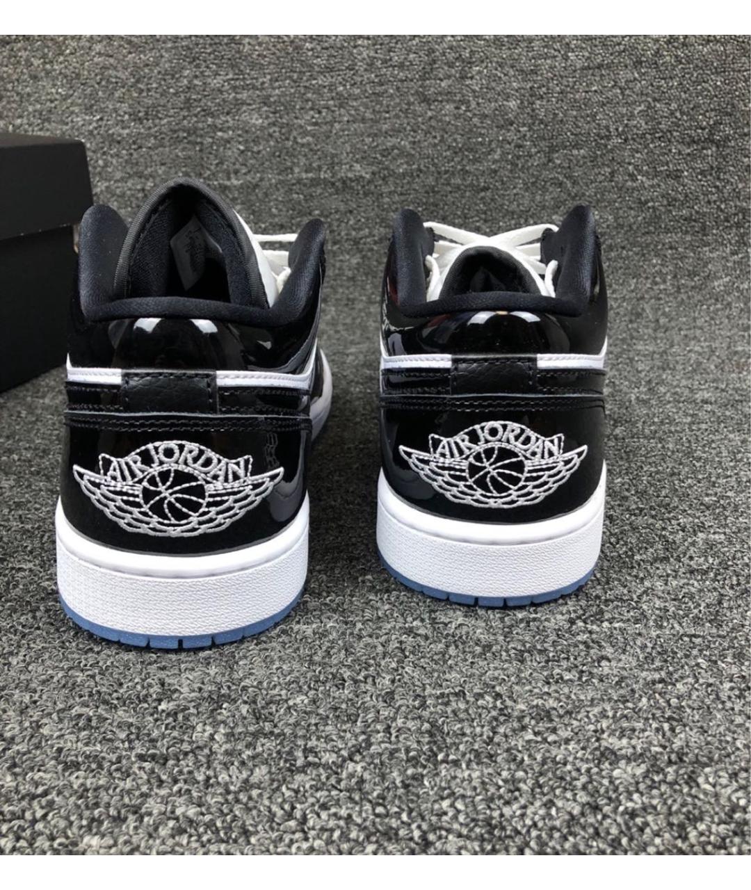 JORDAN Черные низкие кроссовки / кеды из лакированной кожи, фото 6