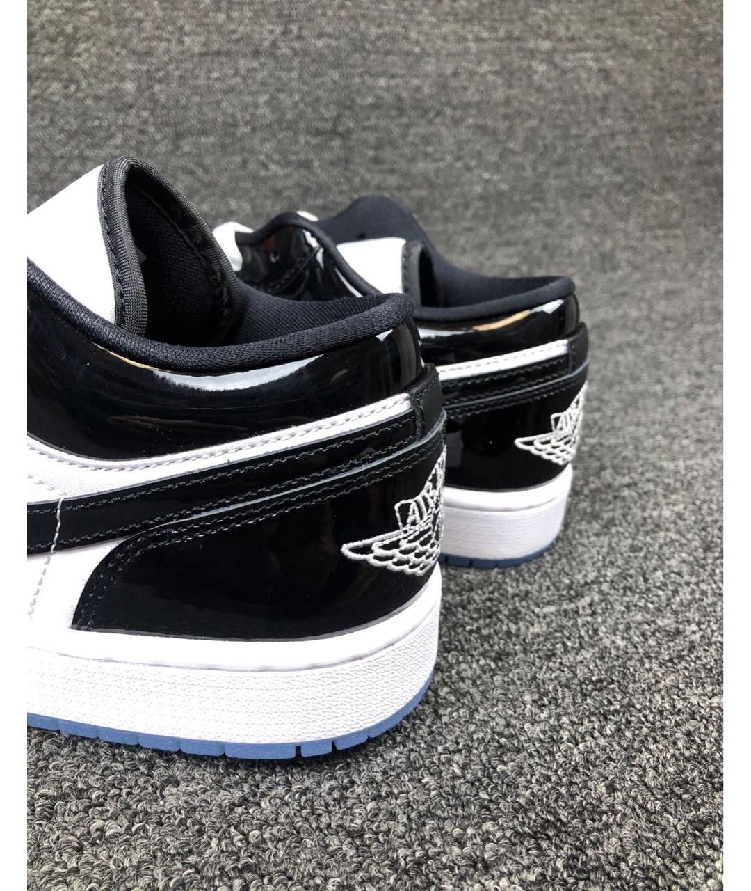 JORDAN Черные низкие кроссовки / кеды из лакированной кожи, фото 5