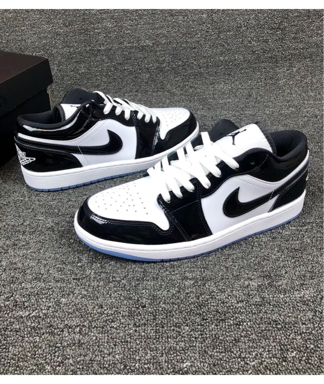 JORDAN Черные низкие кроссовки / кеды из лакированной кожи, фото 3