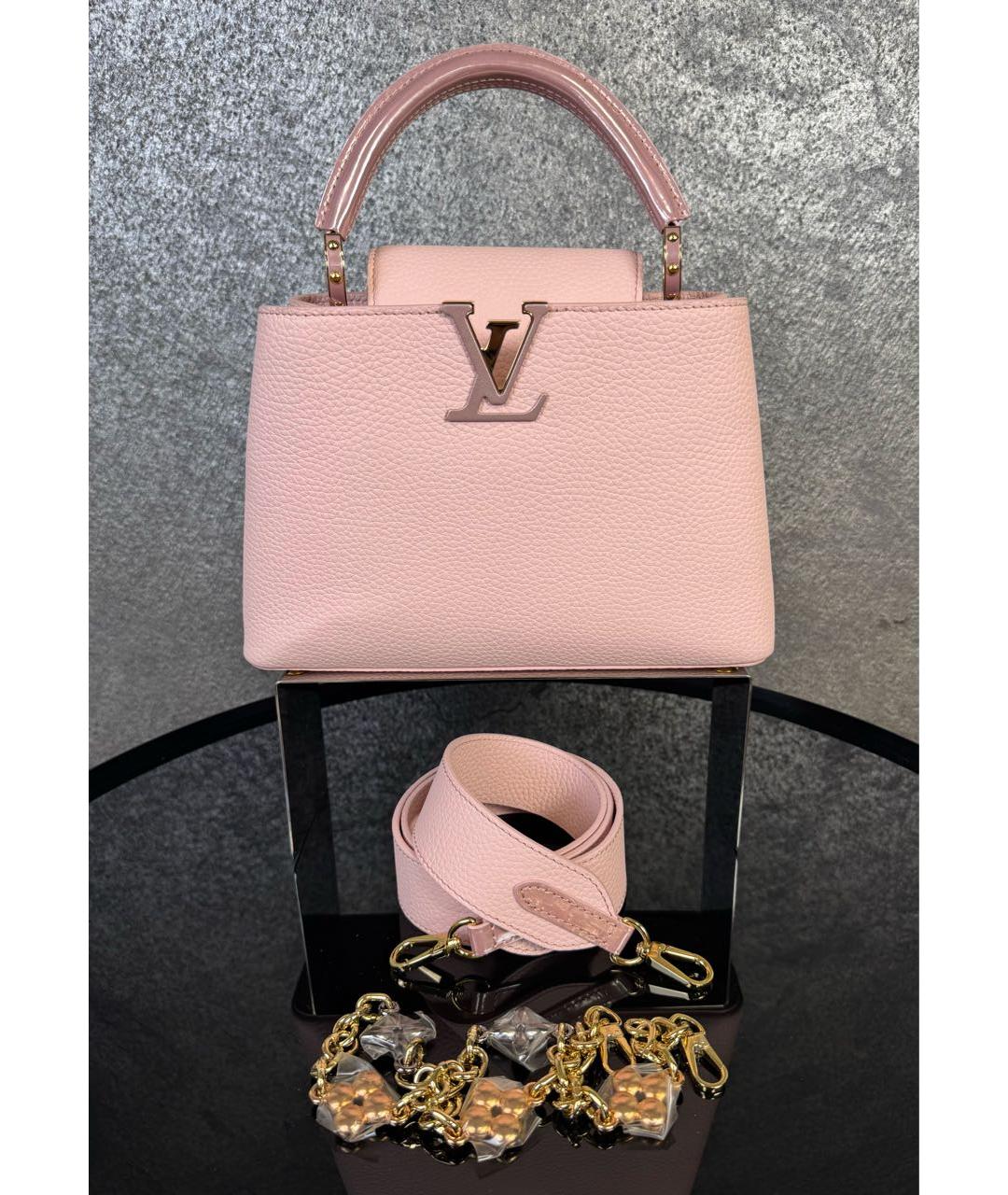 LOUIS VUITTON Розовая кожаная сумка с короткими ручками, фото 9