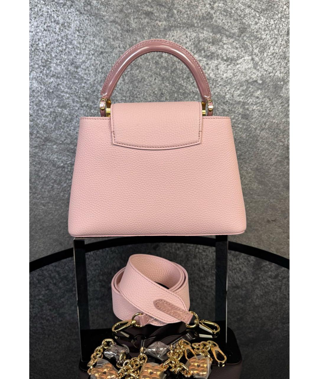 LOUIS VUITTON Розовая кожаная сумка с короткими ручками, фото 3