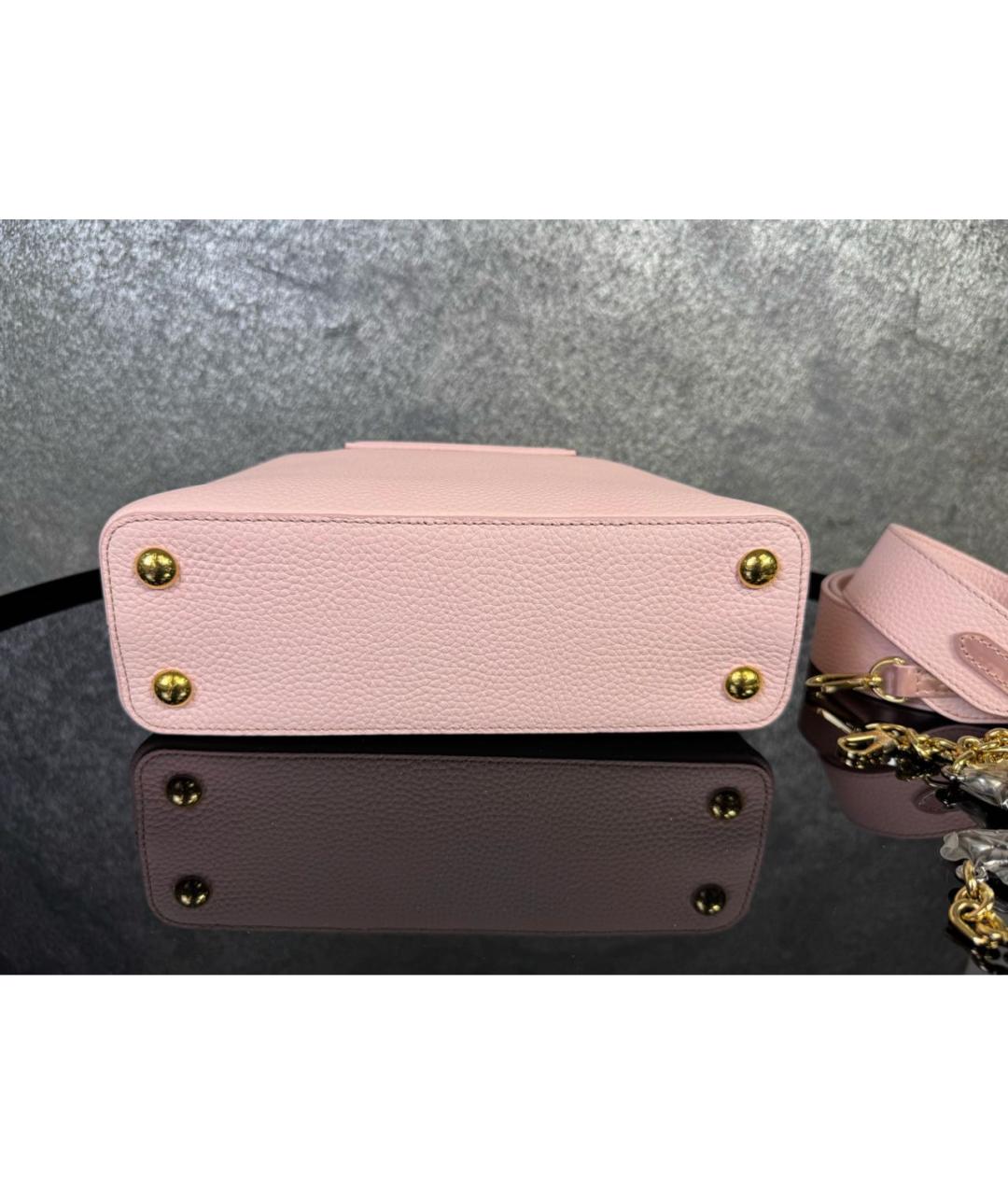 LOUIS VUITTON Розовая кожаная сумка с короткими ручками, фото 5