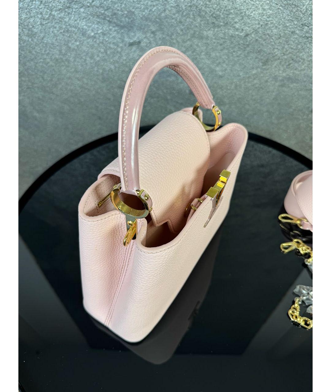 LOUIS VUITTON Розовая кожаная сумка с короткими ручками, фото 2