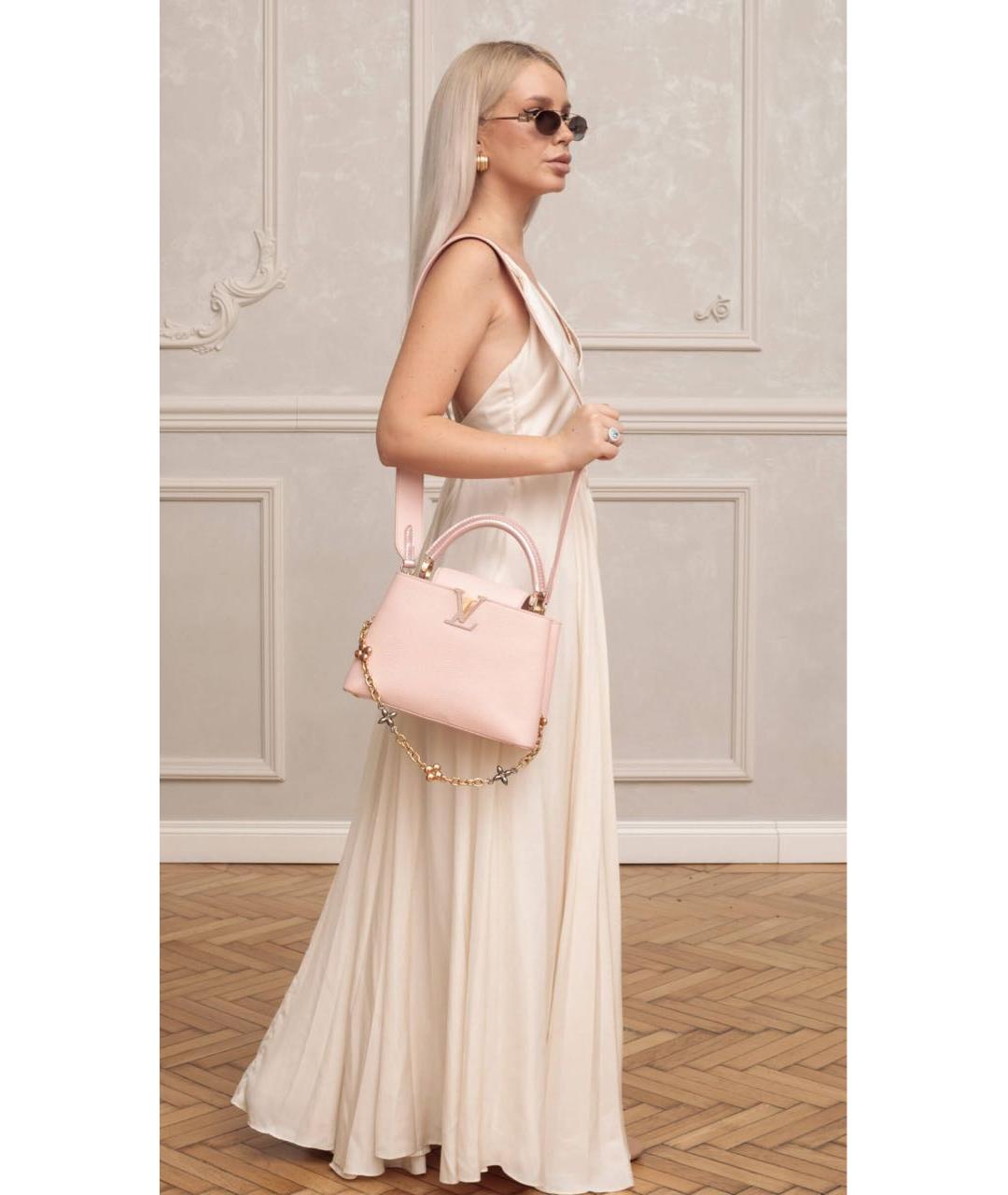 LOUIS VUITTON Розовая кожаная сумка с короткими ручками, фото 8