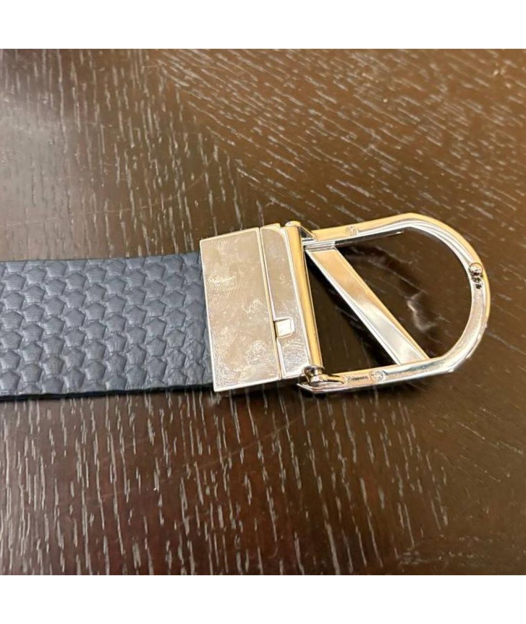 ZEGNA Темно-синий кожаный ремень, фото 5