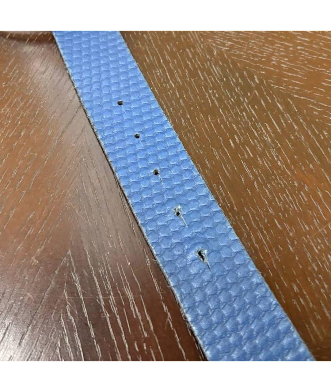 ZEGNA Темно-синий кожаный ремень, фото 4