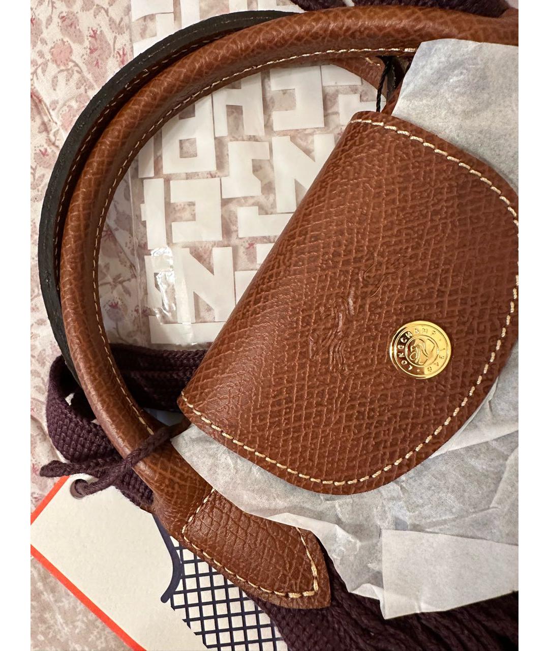 LONGCHAMP Коричневая пелетеная сумка через плечо, фото 5