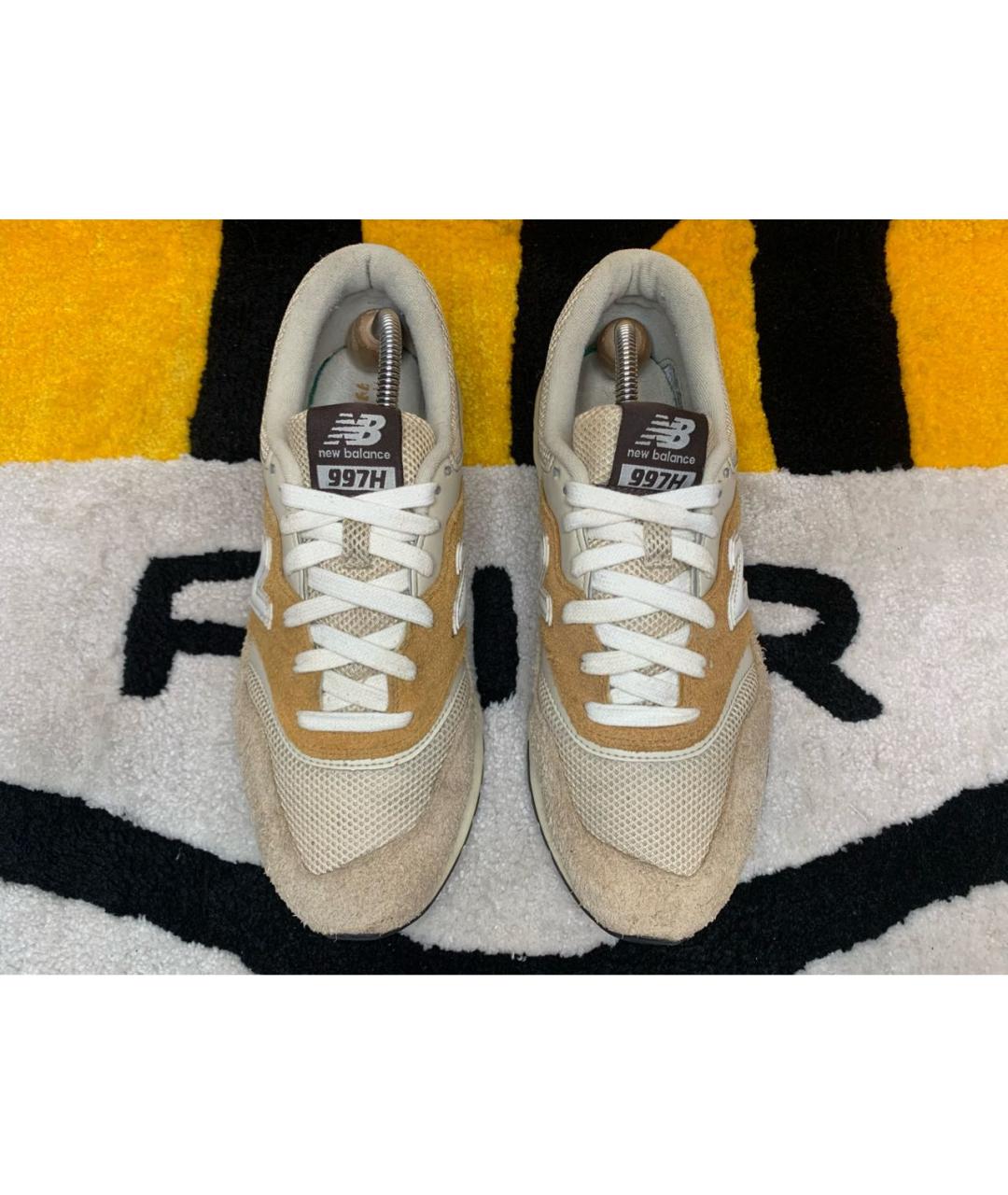 NEW BALANCE Бежевые замшевые низкие кроссовки / кеды, фото 2