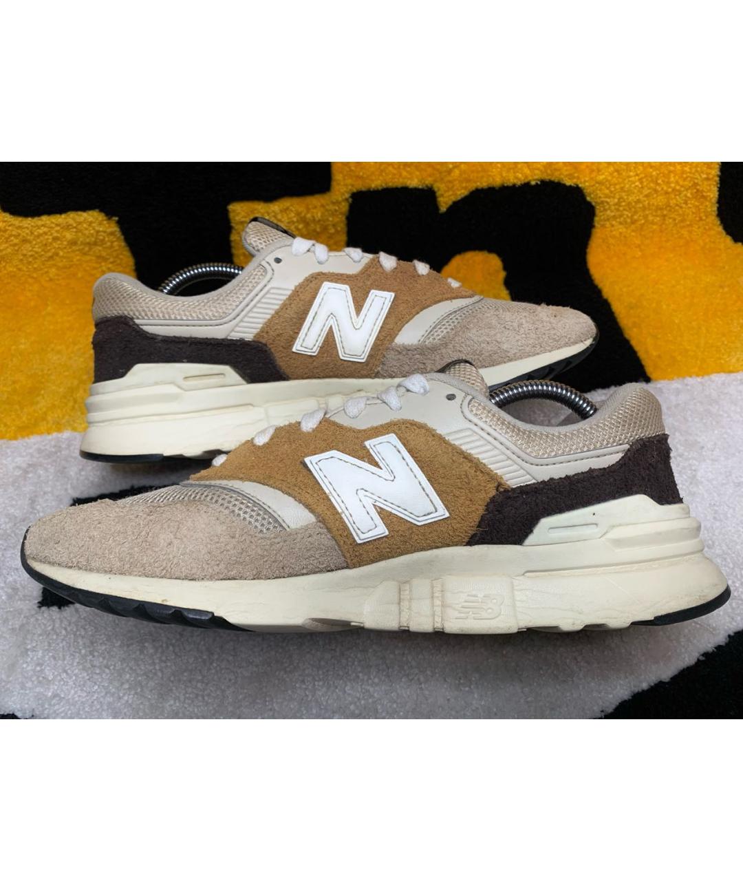 NEW BALANCE Бежевые замшевые низкие кроссовки / кеды, фото 5