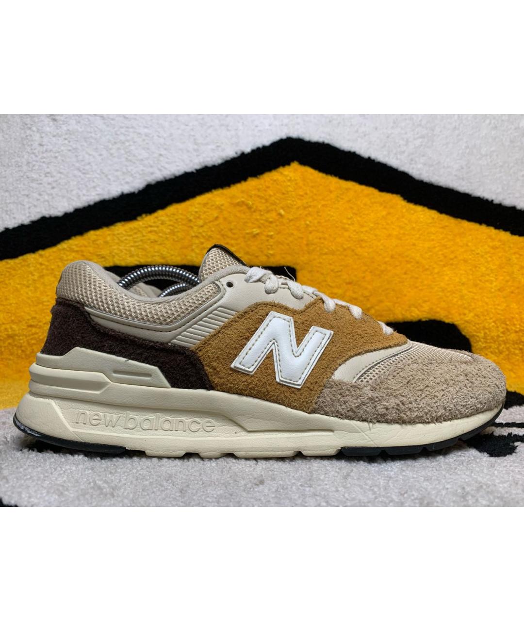 NEW BALANCE Бежевые замшевые низкие кроссовки / кеды, фото 9