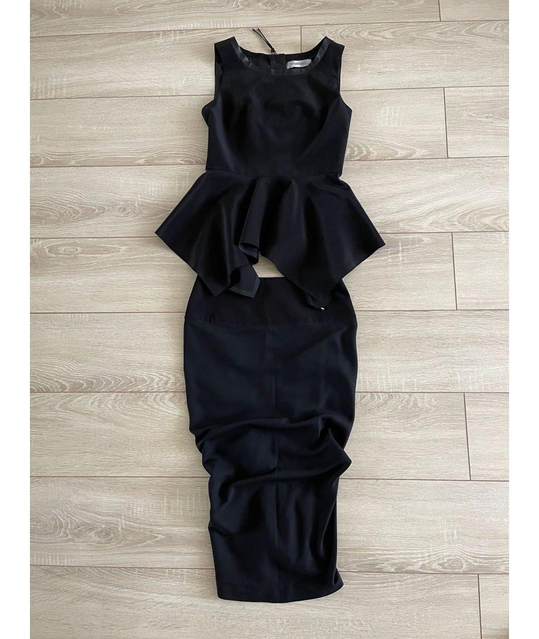 SPORTMAX Черный хлопко-эластановый костюм с юбками, фото 9