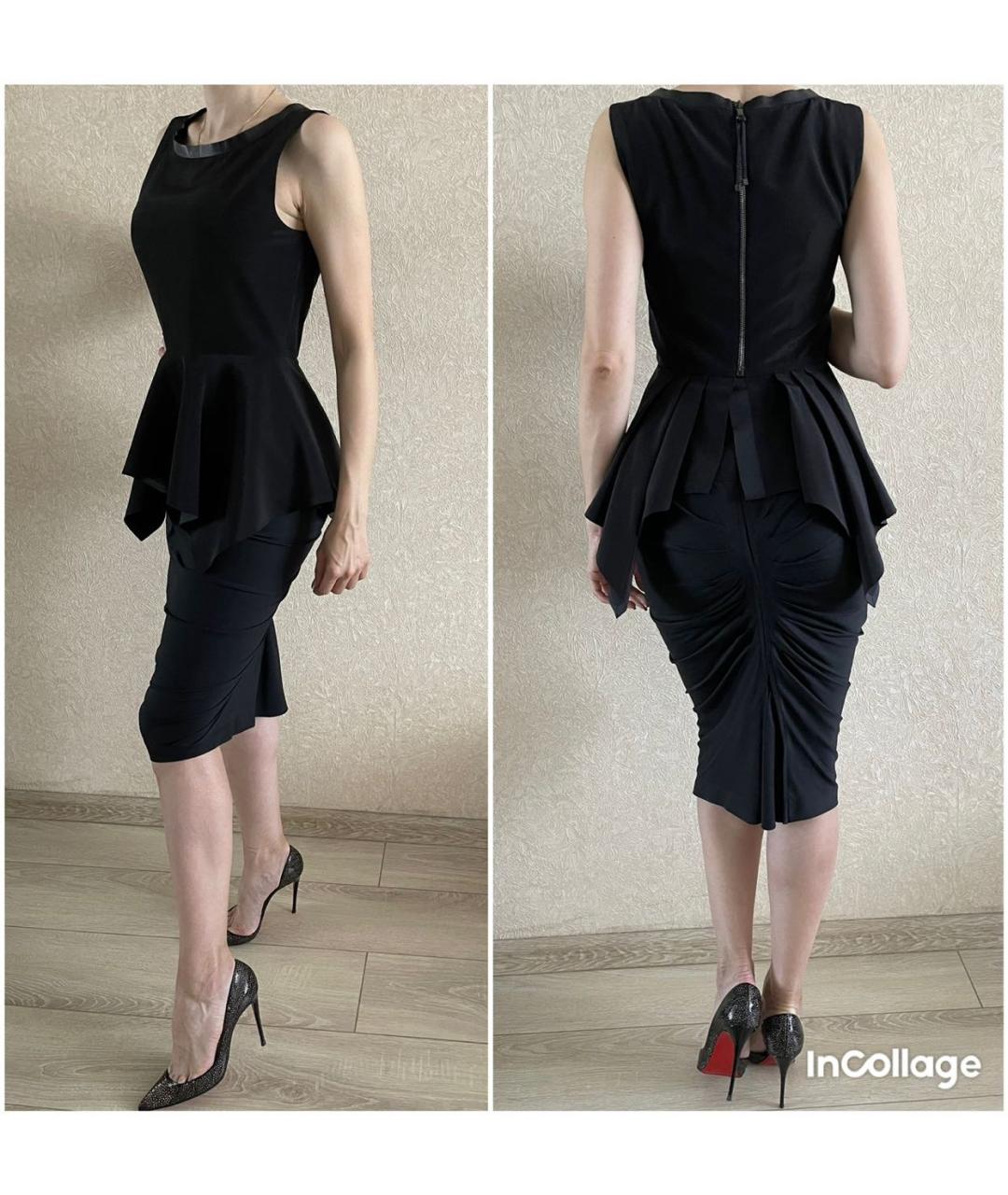 SPORTMAX Черный хлопко-эластановый костюм с юбками, фото 7