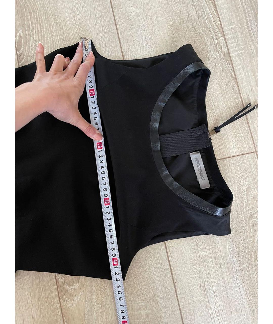 SPORTMAX Черный хлопко-эластановый костюм с юбками, фото 6