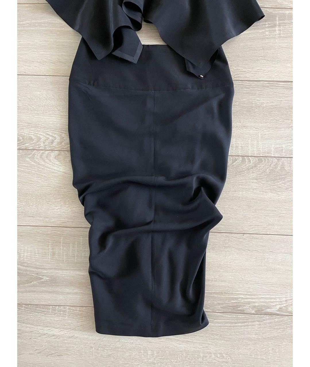 SPORTMAX Черный хлопко-эластановый костюм с юбками, фото 3