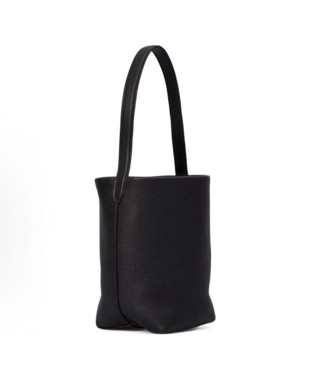 THE ROW Черная кожаная сумка с короткими ручками, фото 2