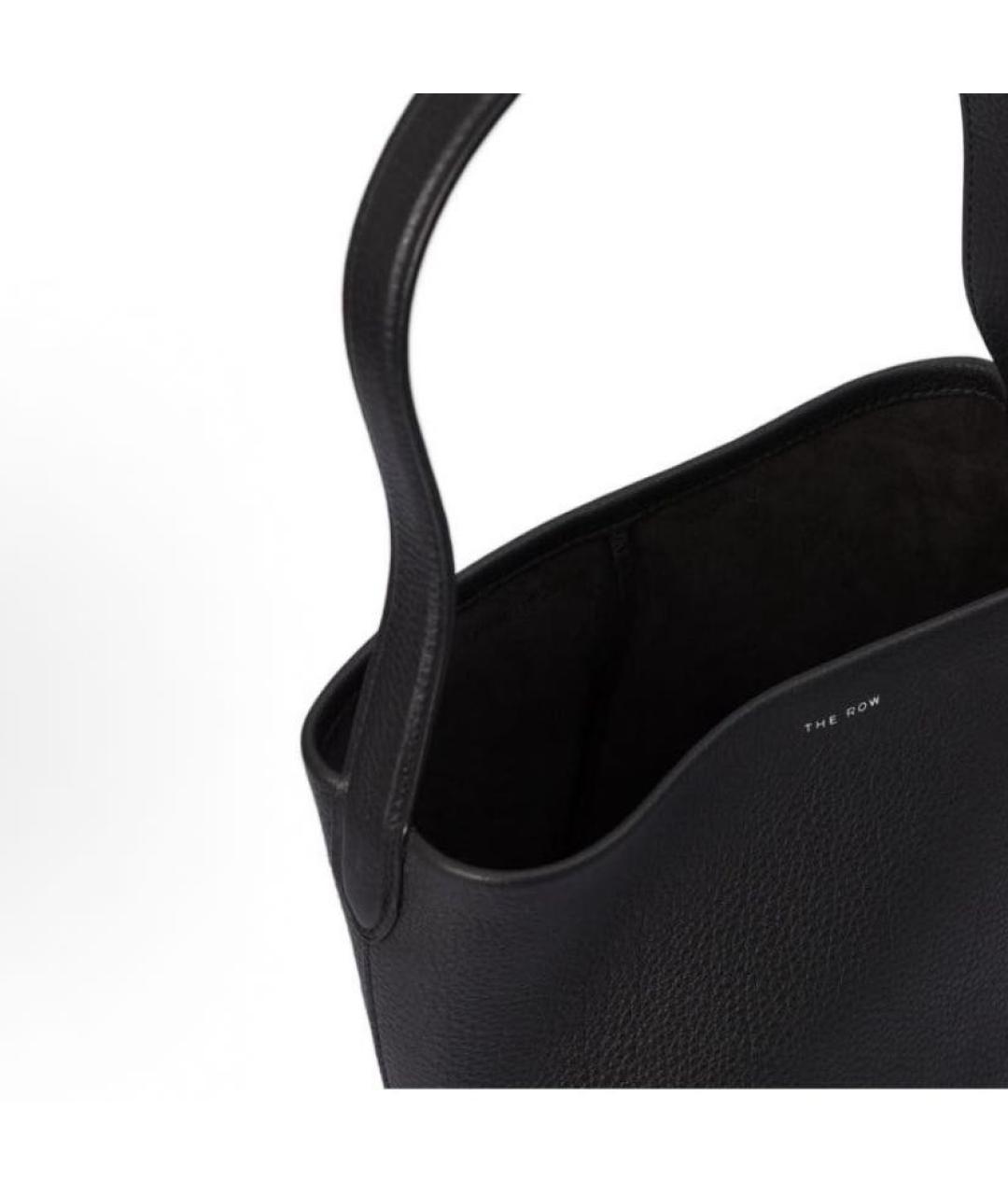 THE ROW Черная кожаная сумка с короткими ручками, фото 3