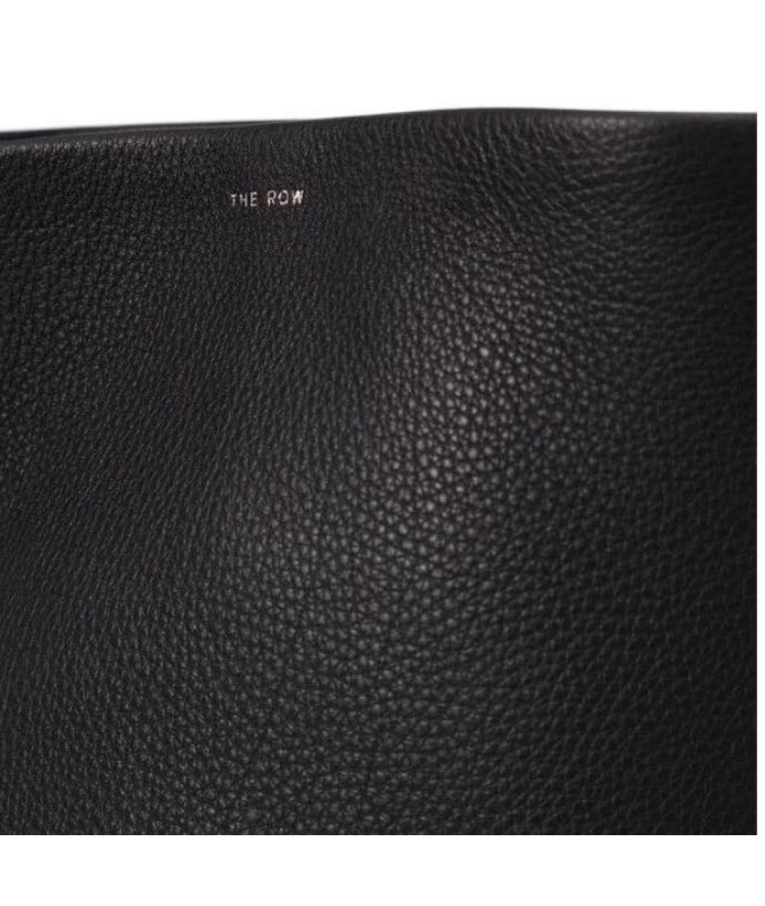 THE ROW Черная кожаная сумка с короткими ручками, фото 4
