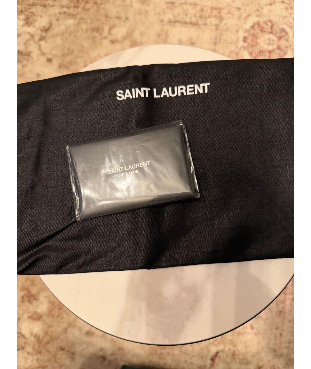 SAINT LAURENT Черный кожаный ремень, фото 5