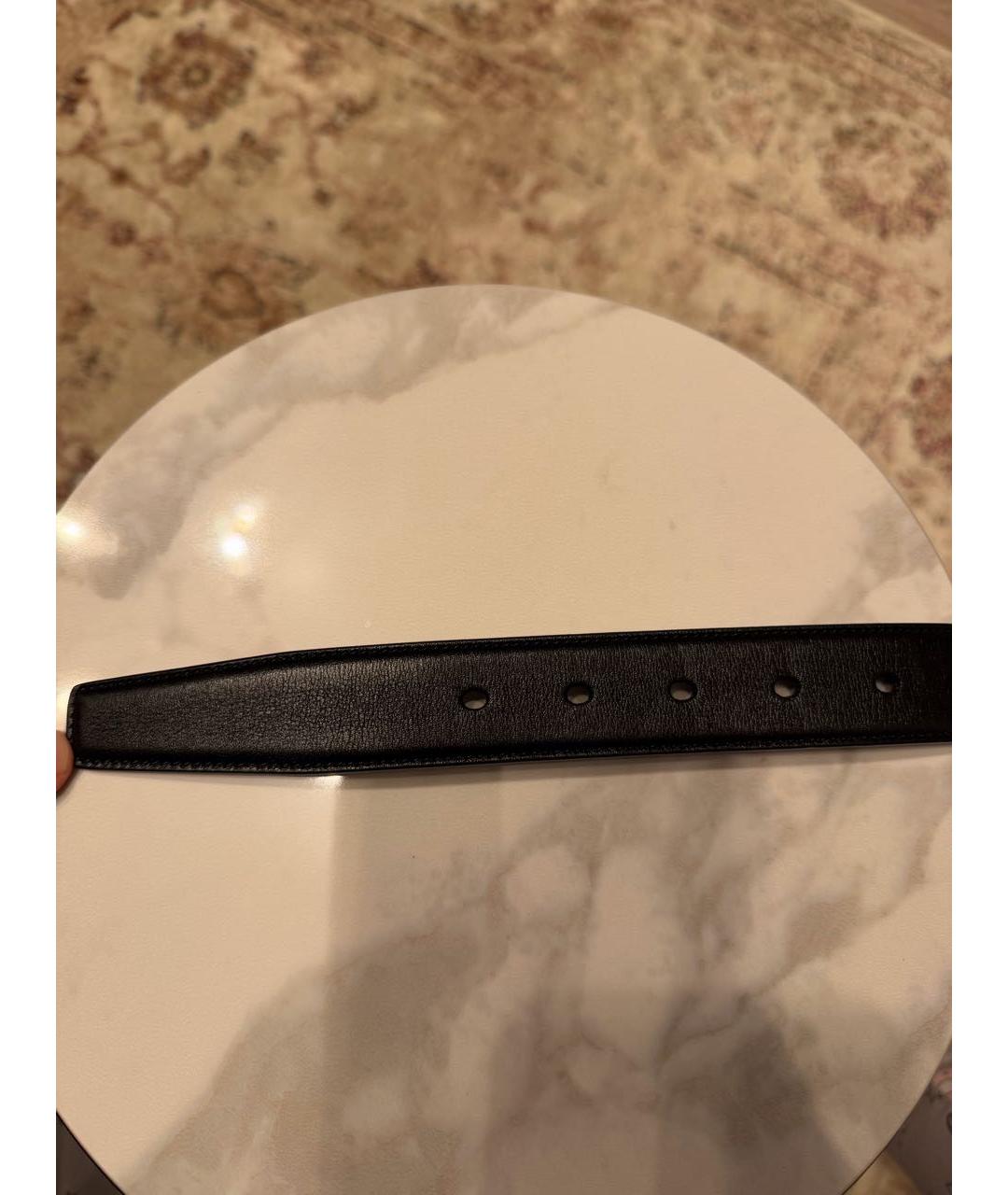 SAINT LAURENT Черный кожаный ремень, фото 8