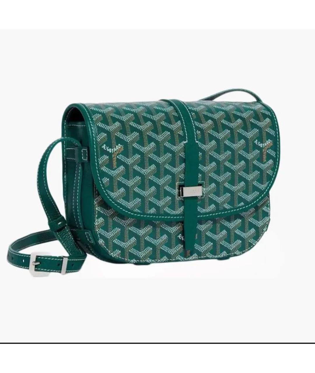 GOYARD Зеленая кожаная сумка на плечо, фото 4