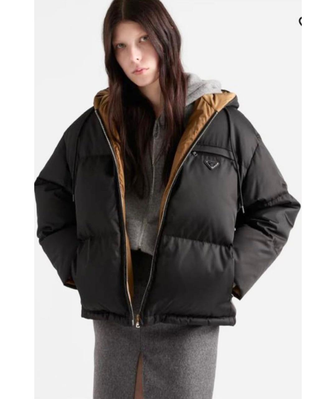 PRADA Черный полиамидовый пуховик, фото 2