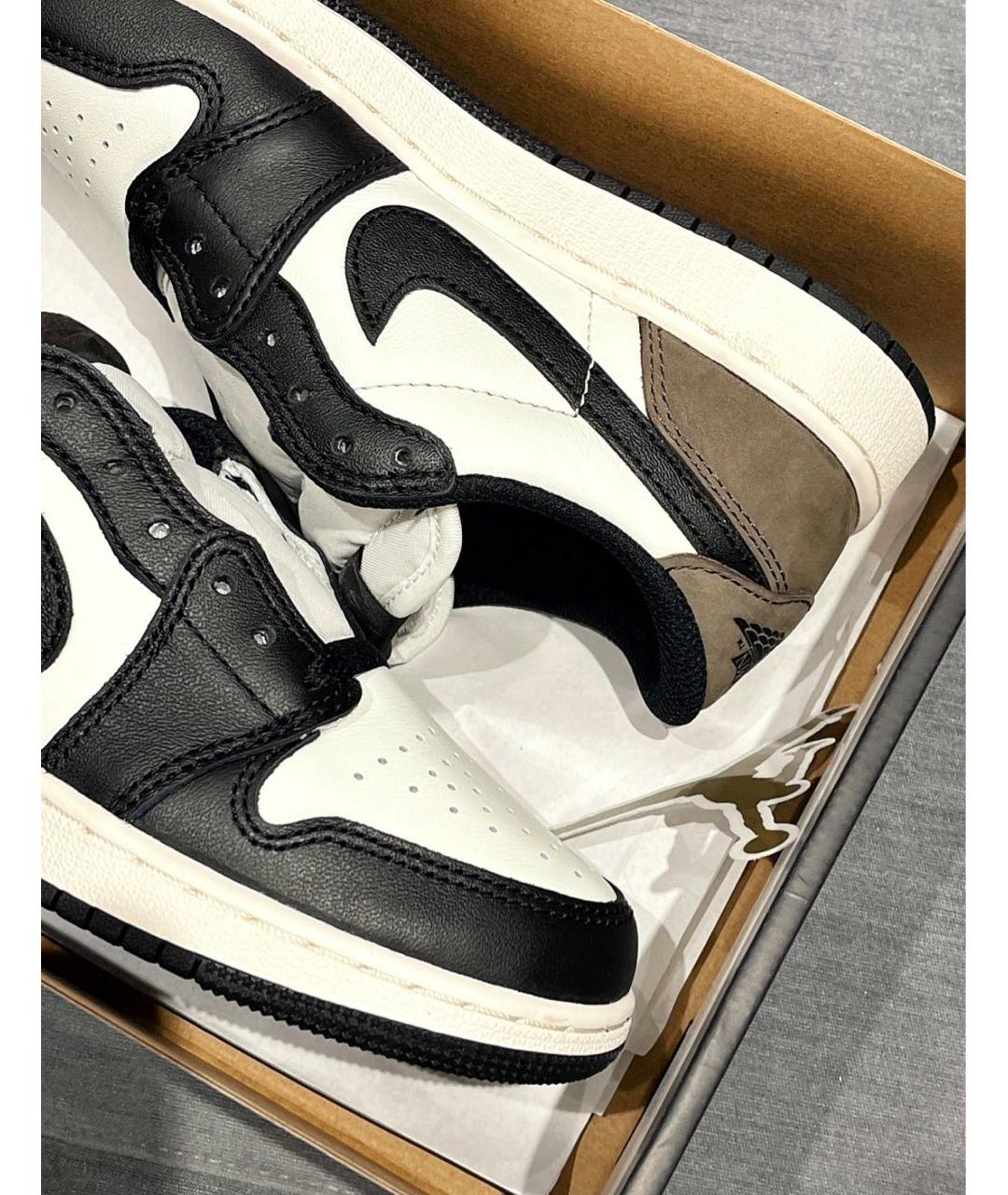 JORDAN Коричневые кожаные кроссовки, фото 5