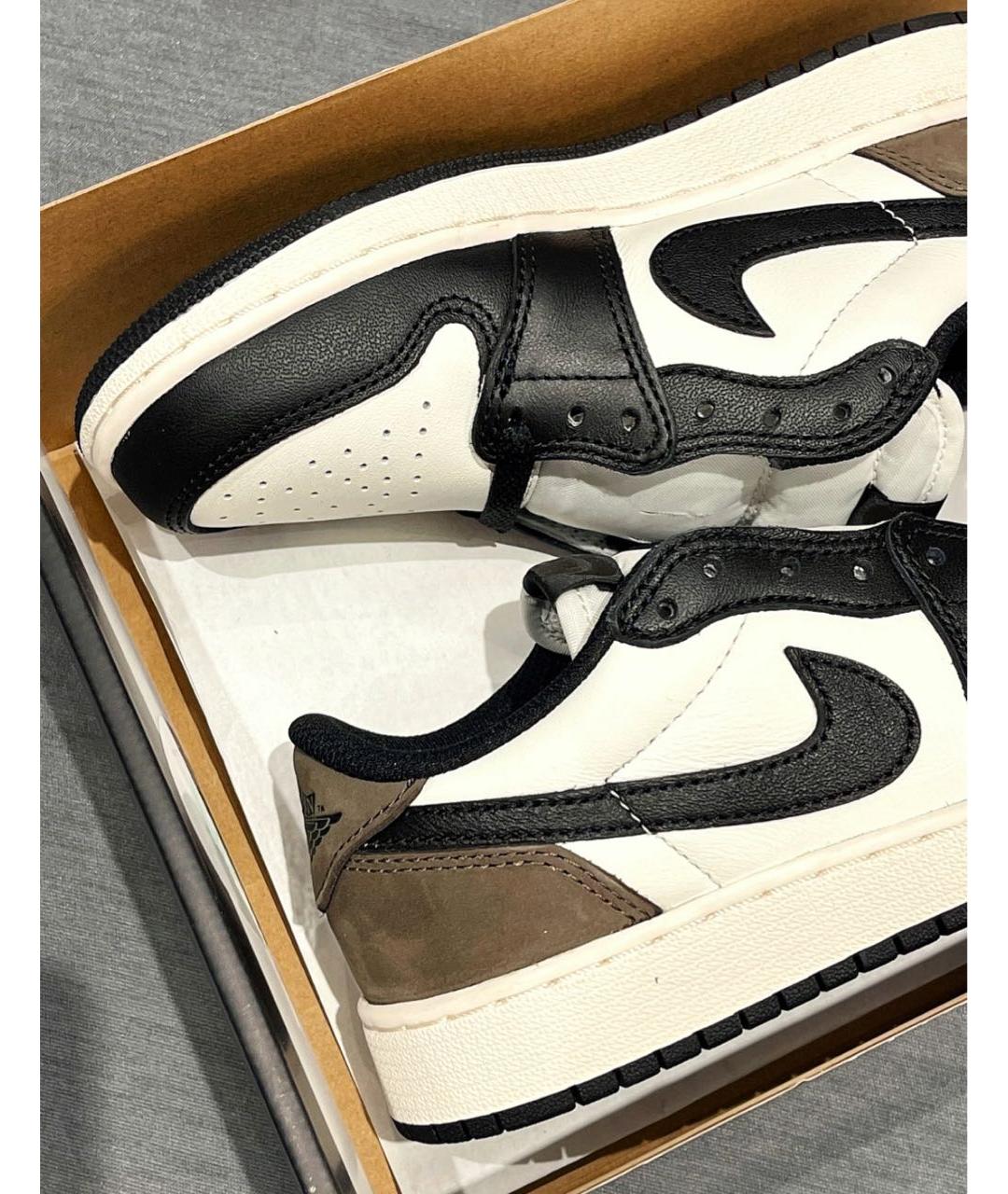JORDAN Коричневые кожаные кроссовки, фото 4