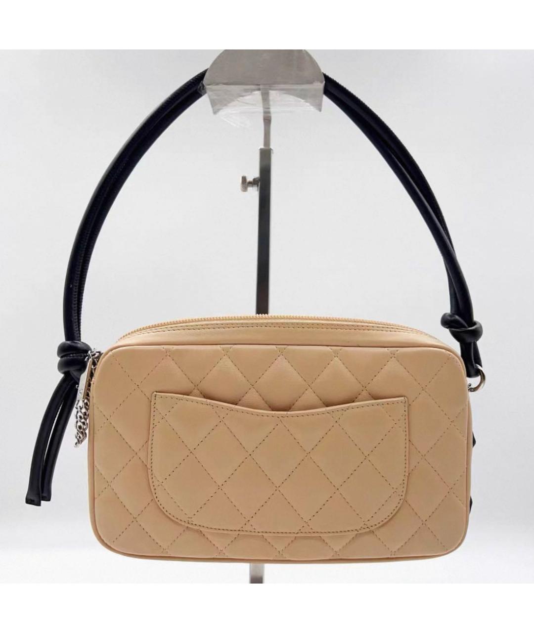 CHANEL Бежевая кожаная сумка через плечо, фото 3