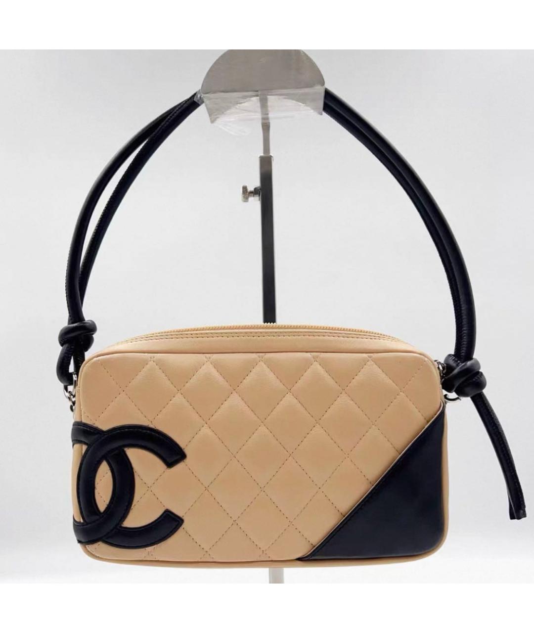 CHANEL Бежевая кожаная сумка через плечо, фото 2