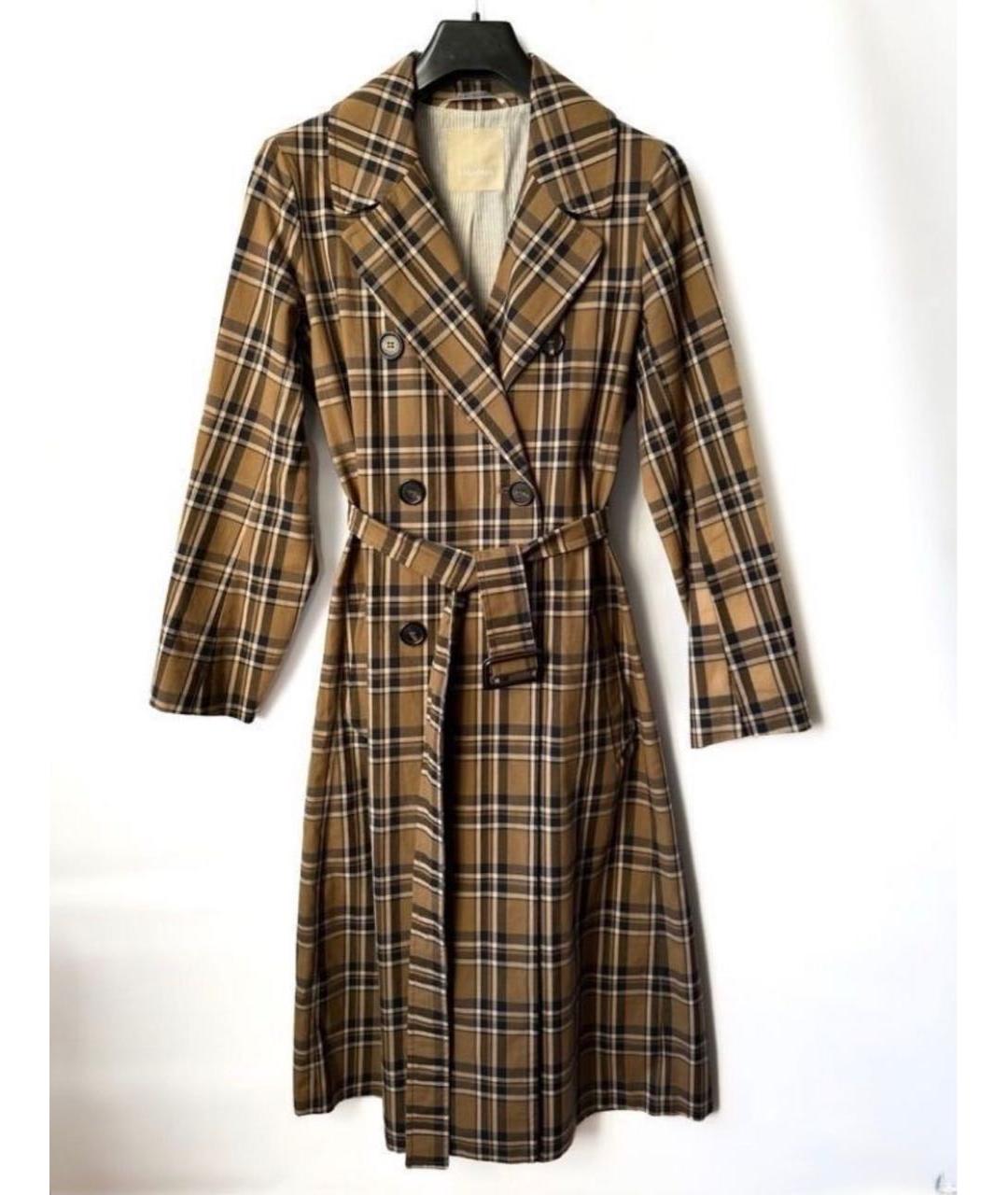 'S MAX MARA Коричневый хлопковый тренч/плащ, фото 5