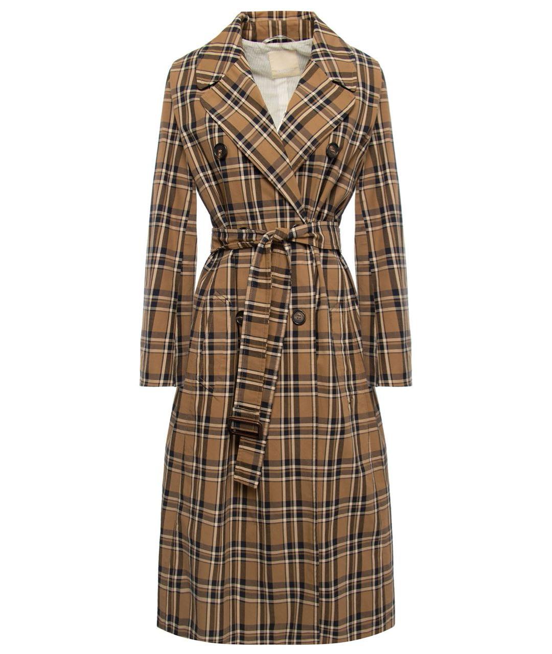 'S MAX MARA Коричневый хлопковый тренч/плащ, фото 7