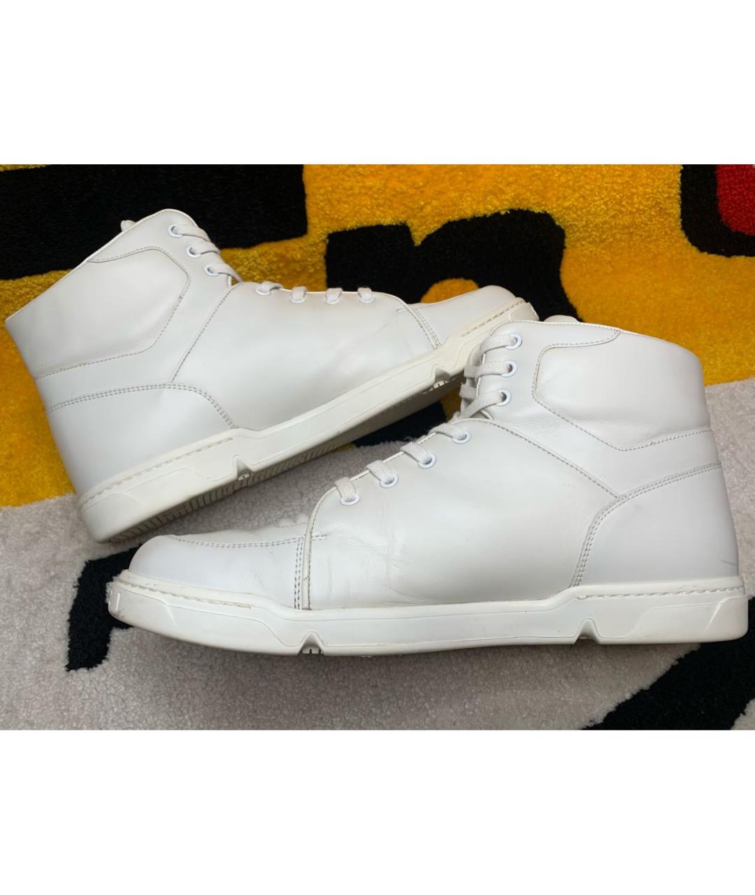 GUCCI Белые кожаные высокие кроссовки / кеды, фото 5