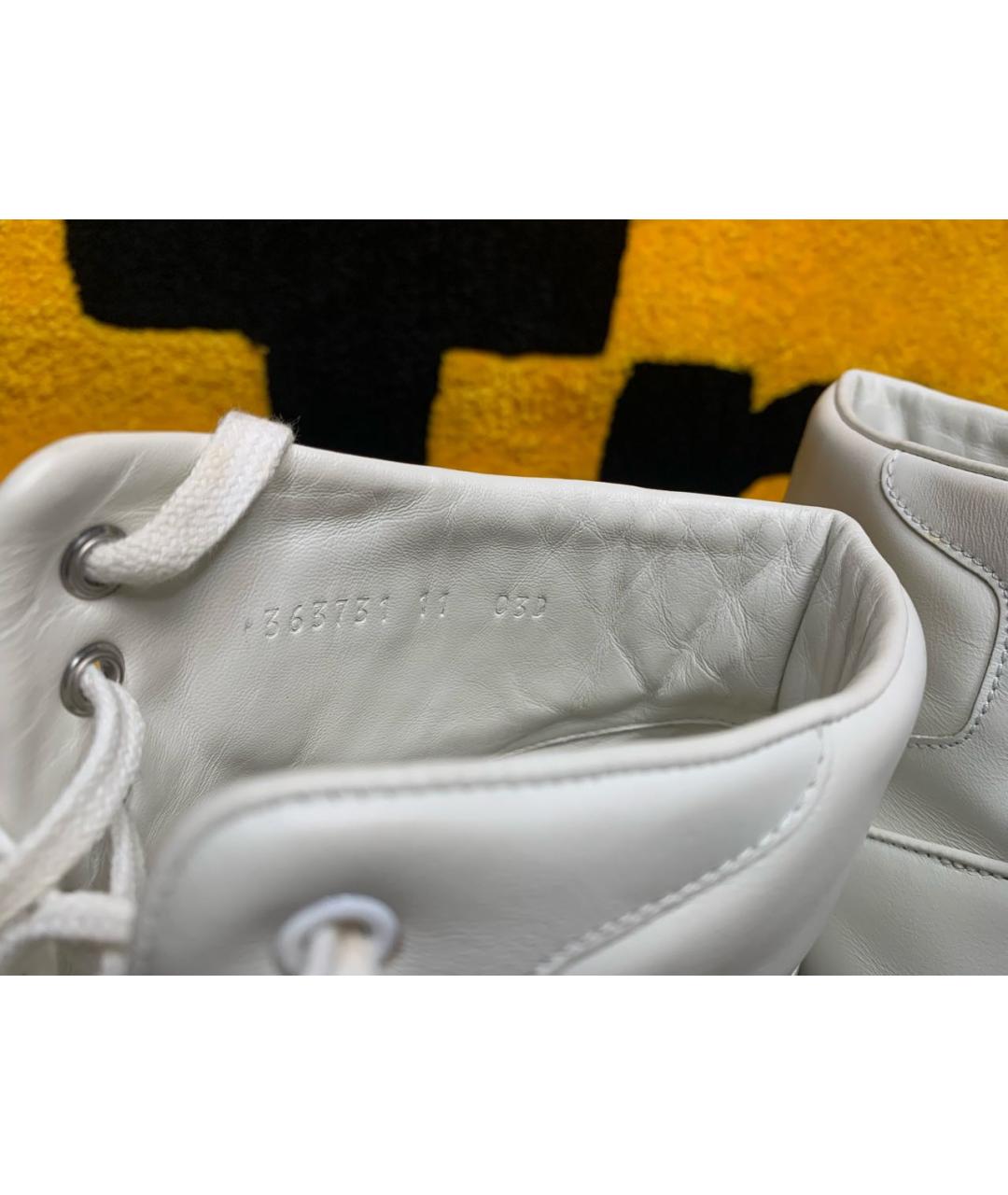 GUCCI Белые кожаные высокие кроссовки / кеды, фото 7