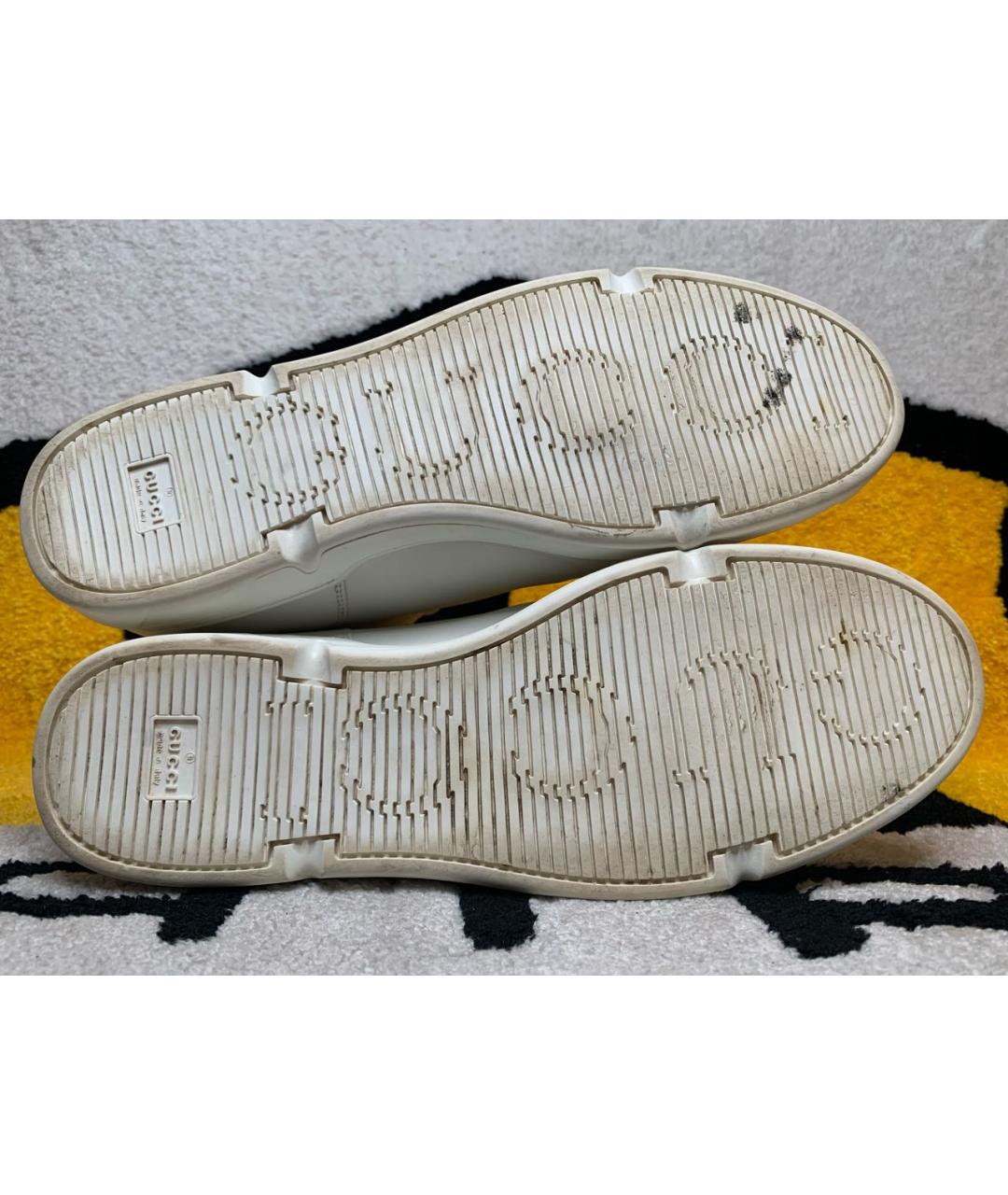 GUCCI Белые кожаные высокие кроссовки / кеды, фото 8