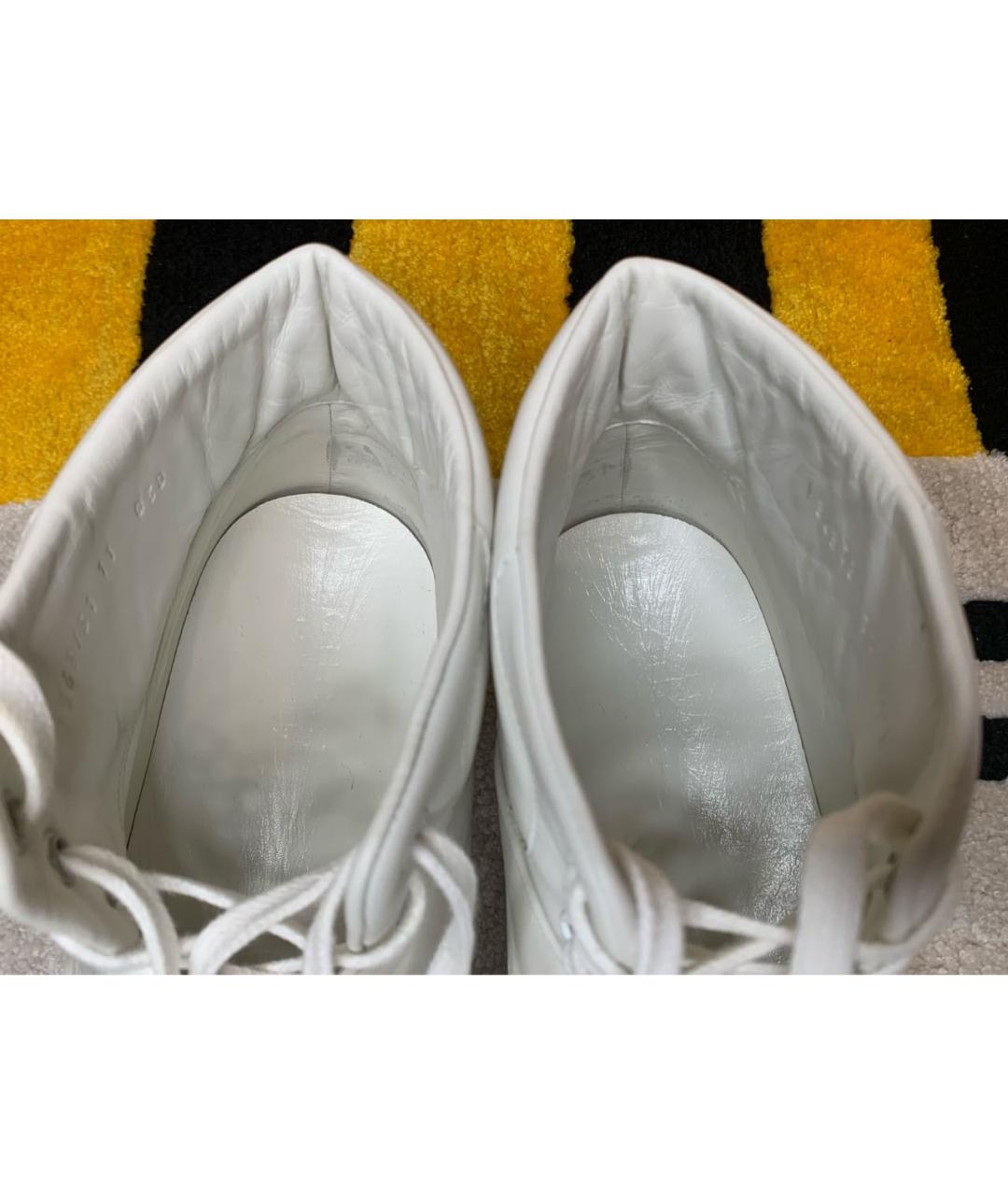 GUCCI Белые кожаные высокие кроссовки / кеды, фото 6