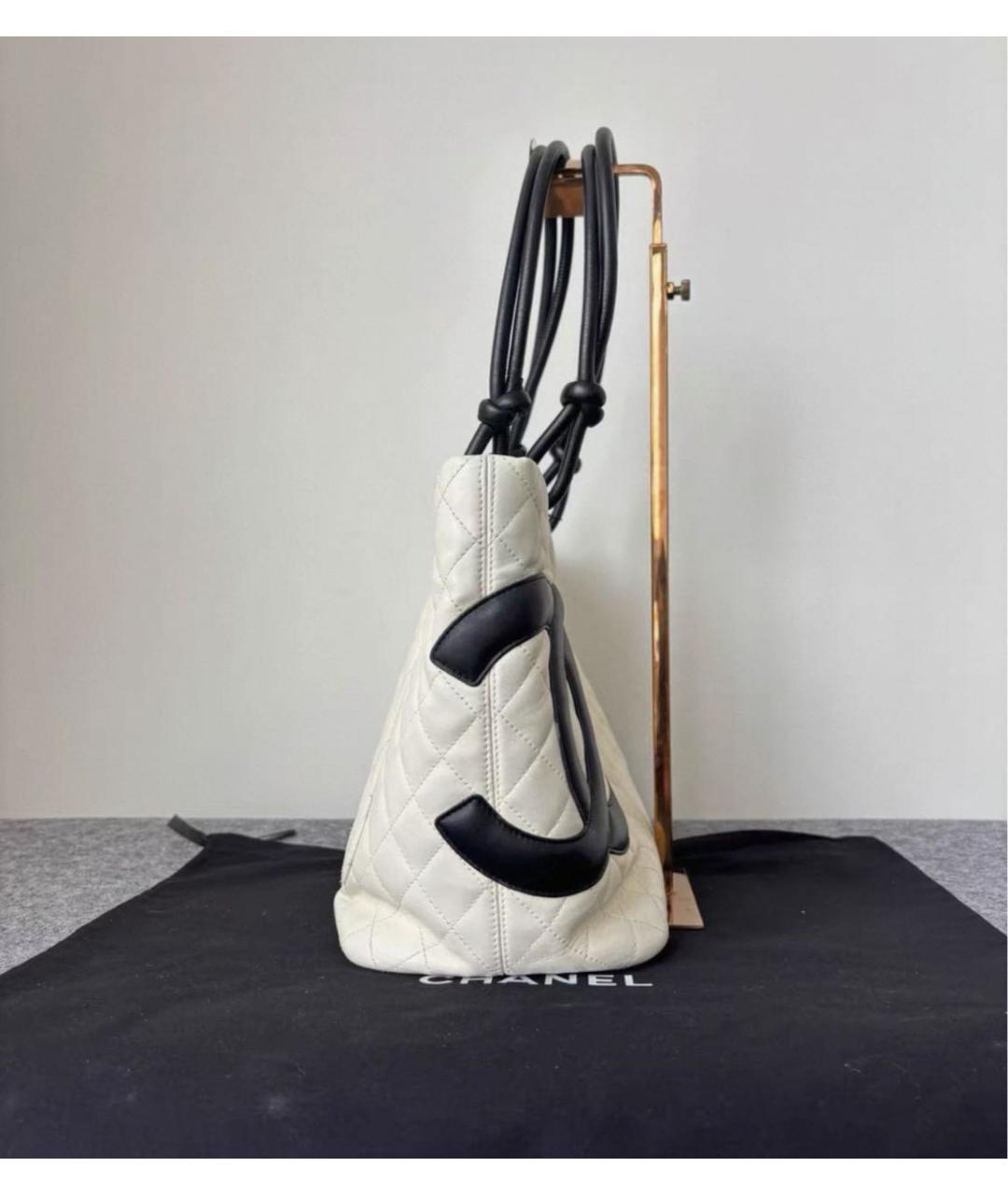 CHANEL Белая кожаная сумка тоут, фото 5