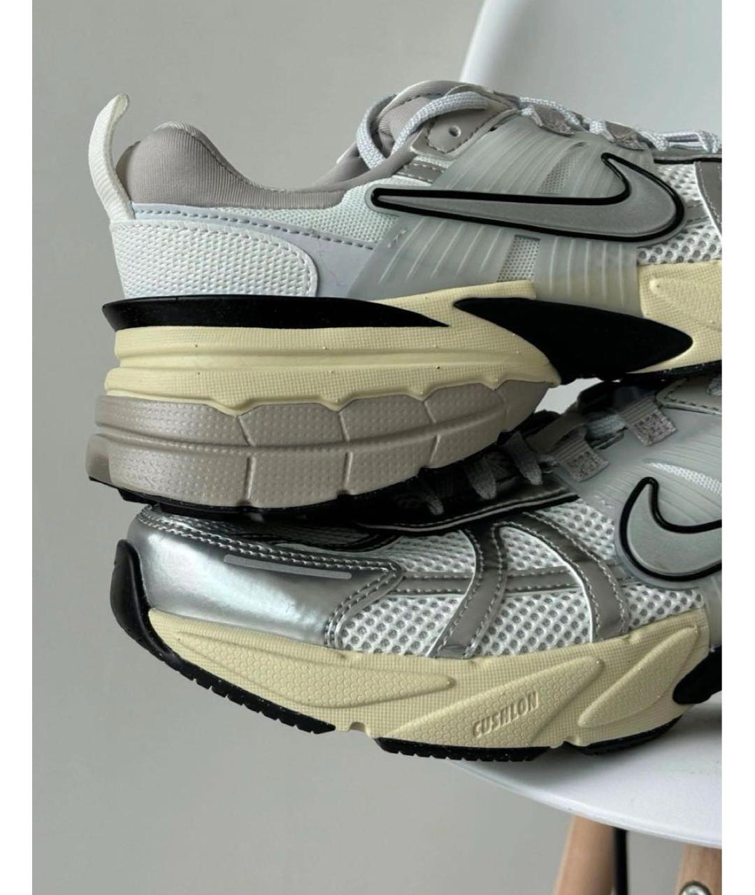 NIKE Серебряные текстильные кроссовки, фото 4