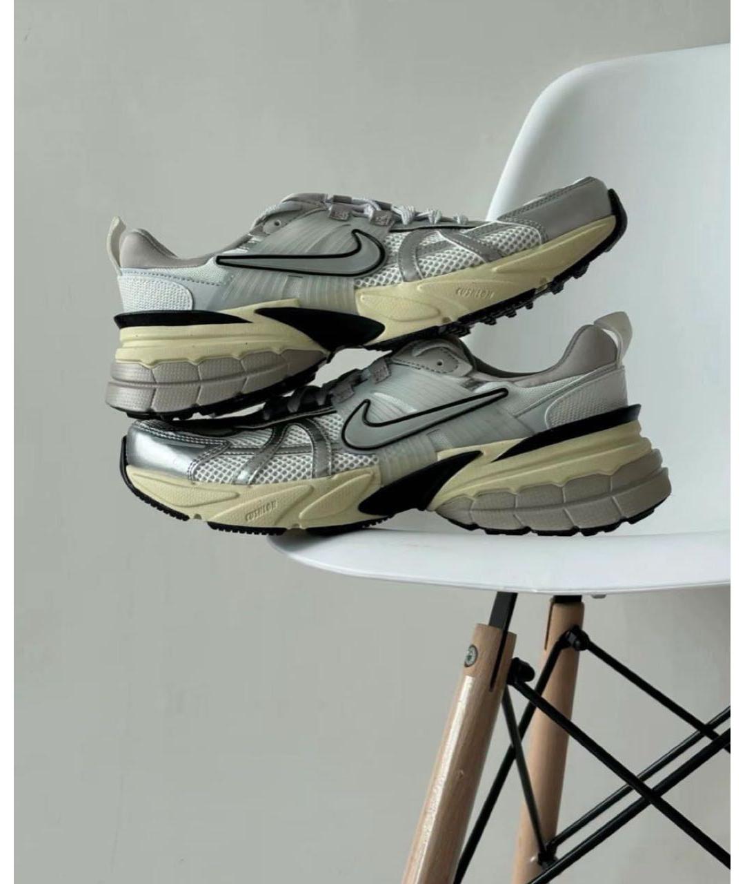 NIKE Серебряные текстильные кроссовки, фото 3