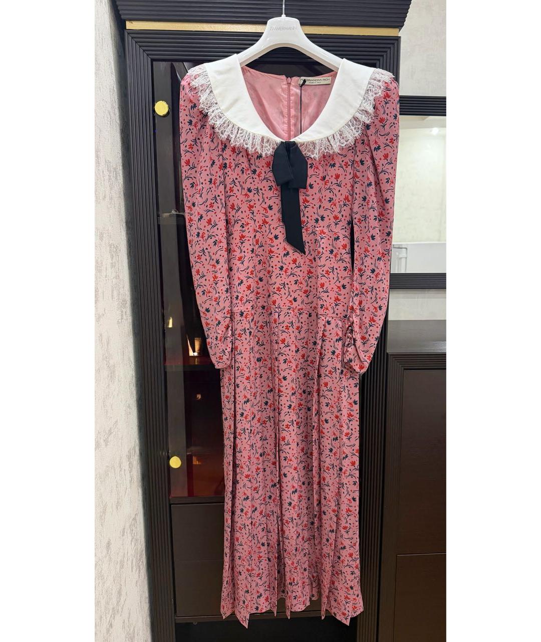 ALESSANDRA RICH Розовое шелковое вечернее платье, фото 8