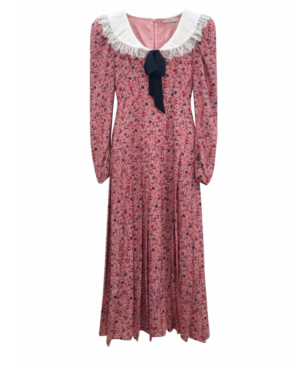 ALESSANDRA RICH Розовое шелковое вечернее платье, фото 1